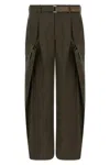 Sacai Olive Green Rip Stop Pants In Green