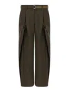 Sacai Olive Green Rip Stop Pants In Multi