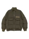 Sacai Ripstop Down Jacket In Green