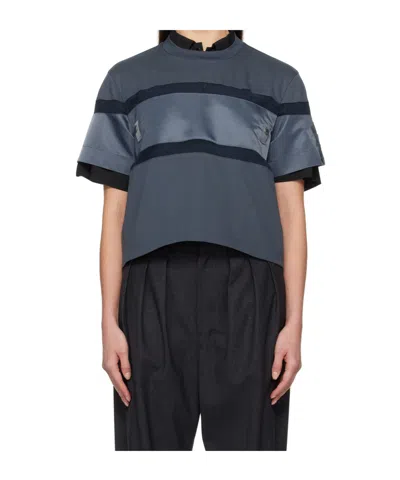 Sacai Round Frame T-shirt In Black