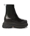 Sacai Black Leather Chelsea Boots In Black