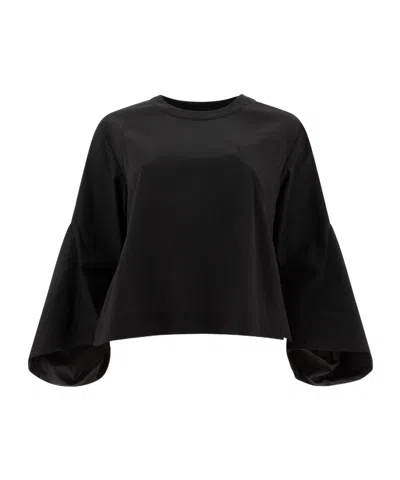 Sacai Round-neck Blouse In Black