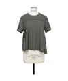 Sacai Pleated Short-sleeve T-shirt In Black