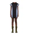 Sacai Black & Navy Poplin & Cotton Jersey Minidress In Black