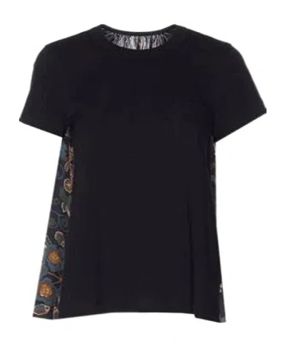 Sacai Round Neck Short Sleeve T-shirt In Brown