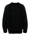 Sacai Check-pattern Sweater In Black