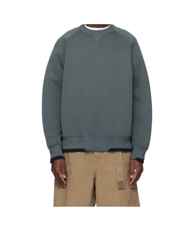 Sacai Round-neck Sweater In Green