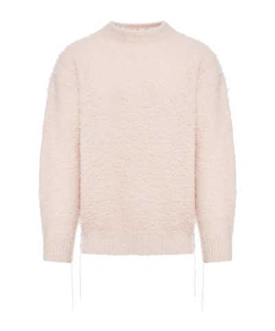Sacai Round Neck Sweater In Nude