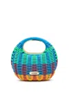 Sacai Small Rigid Shoulder Bag In Blue