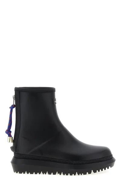 Sacai 'rubber Boots' Ankle Boots In Black