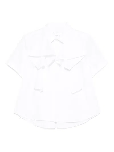 Sacai Ruffle-detail Shirt In White