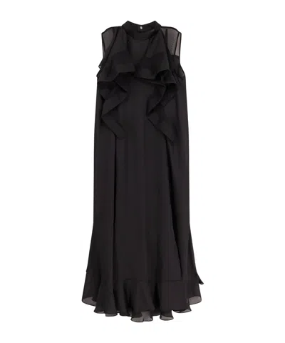SACAI SACAI RUFFLE DETAILED LONG DRESS