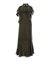 Sacai Sleeveless Chiffon Dress In Black