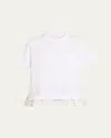 Sacai Ruffle Hybrid Crewneck T-shirt In White