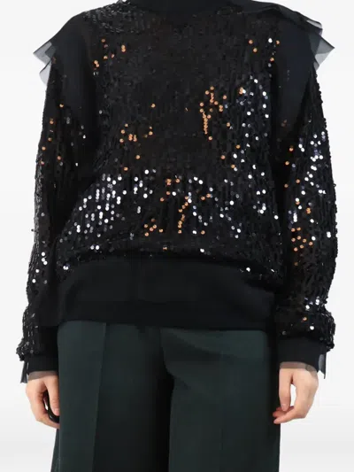 Pre-owned Sacai Ruffled Blouse In Black