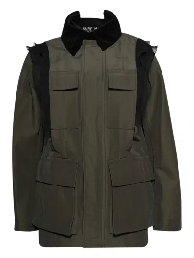 Sacai Ruffled Jacket In Green