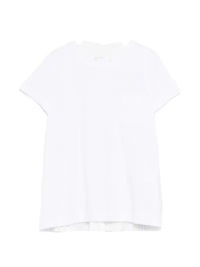 Sacai Ruffled T-shirt In White