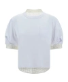 Sacai Nylon Twill X Cotton Jersey T-shirt In White