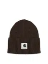 Sacai Xcarhartt Wip Knit-woven Beanie Hat In Brown