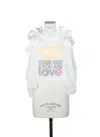 Sacai Satin And Chiffon Embroidered Pullover In White