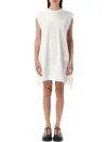 Sacai Mini Dress In Satin Cotton In White