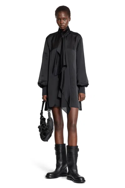 Sacai Satin Dress In Black