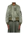 Sacai Satin-finish Bomber Jacket In Gray