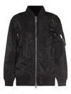Sacai Ribbed High Collar Jacket With Side Pockets In Brown
