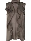 Sacai Asymmetrical Layered Satin Chiffon Tank Top