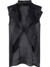 Sacai Asymmetric Ruffle Tank Top In Chiffon