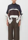 Sacai Satin X Chiffon Pullover In Black