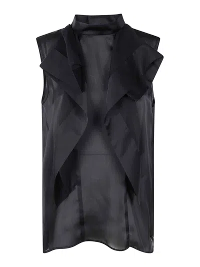 SACAI SATIN X CHIFFON PULLOVER