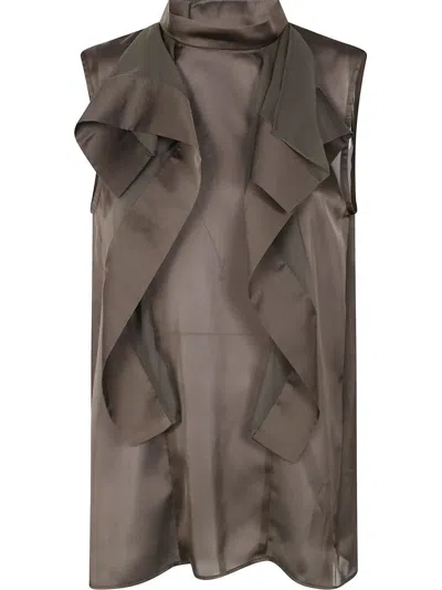 SACAI SACAI SATIN X CHIFFON PULLOVER