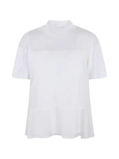 Sacai Satin X Cotton Jersey T-shirt In White