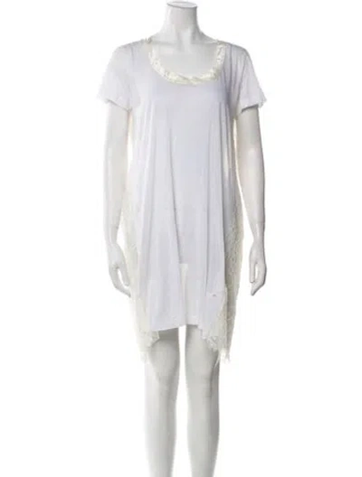 Pre-owned Sacai Scoop Neck Knee-length Dress In White