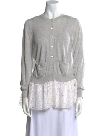 Pre-owned Sacai Scoop Neck Sweater In Gray