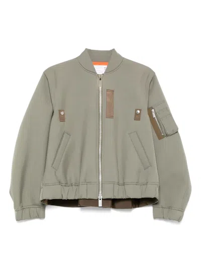 Sacai Scuba Bomber Jacket In Green