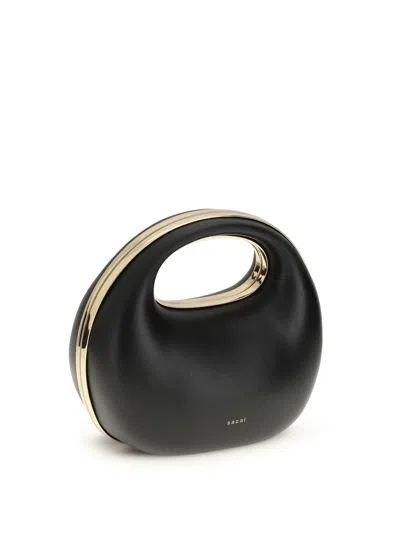 Sacai Sculptural Calf Leather Top Handle Bag In Black