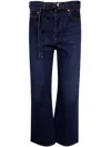 Sacai Women's Boot Cut Denim Pants In Blue