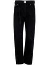 Sacai Belted Crop Bootcut Jeans In Black