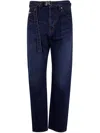 Sacai Women's Straight Denim Pants In Blue