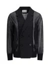 Sacai Semi-transparent Blazer Jacket In Black