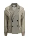 Sacai Semi-transparent Blazer Jacket In Taupe