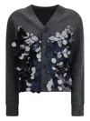 Sacai Sequin-embellished Cardigan In Gray