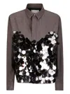 Sacai Suiting X Sequin Embroidery Shirt In Multi