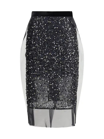 SACAI SEQUIN EMBROIDERY SKIRT