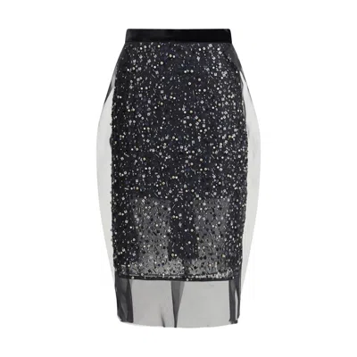 SACAI SEQUIN EMBROIDERY SKIRT