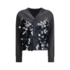 Sacai Sequin-embellished Cardigan In Gray