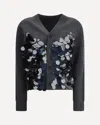 Sacai Sequin-embellished Cardigan In Gray