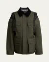 Sacai Sheer Insert Grosgrain Cargo Pocket Utility Jacket